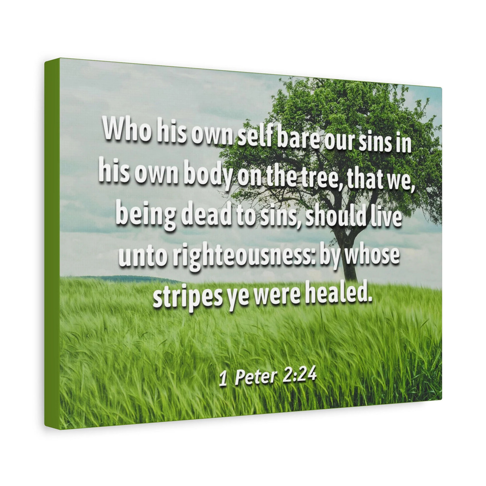 Scripture Canvas Live Unto Righteousness 1 Peter 2:24 Christian Wall Art Bible